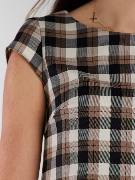 Sukienka trapezowa damska mini Awama A490 1220709 S Brązowa (5902360567917) - obraz 5