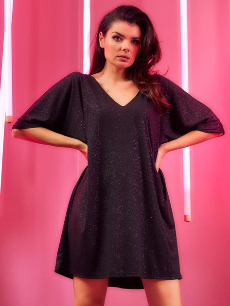 Sukienka tunika damska oversize Awama A557 1259724 One Size Czarna (5902360575417) - obraz 6