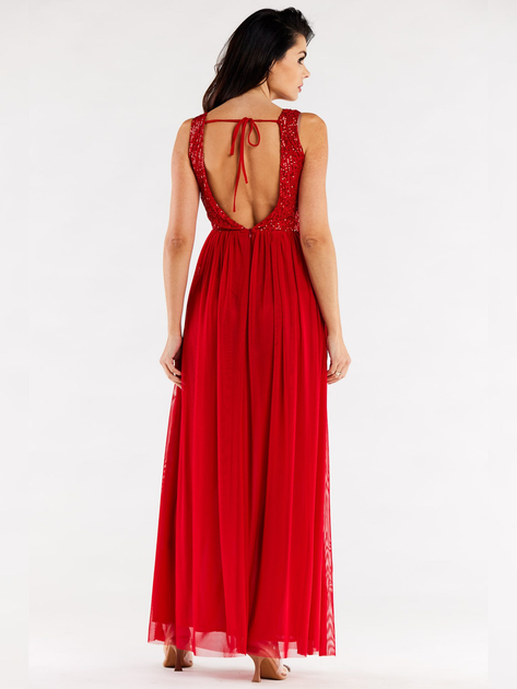 Sukienka trapezowa damska Awama A486 1259763 XL Czerwona (5902360575905) - obraz 2