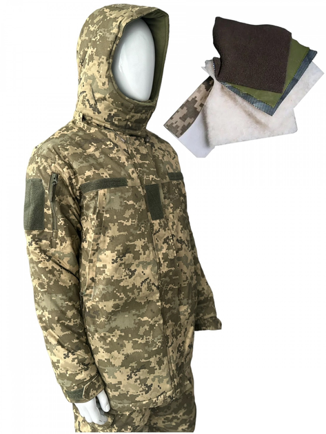Тактическая зимняя армейская куртка, бушлат пиксель ММ-14 52/4 - изображение 1