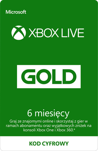 Game Pass Microsoft ESD XBox Live Gold na 6 miesięcy (S3T-00005) - obraz 1