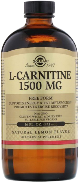 Aminokwas Solgar L-Carnitine Liquid 1500 mg 473ml (33984307216) - obraz 1