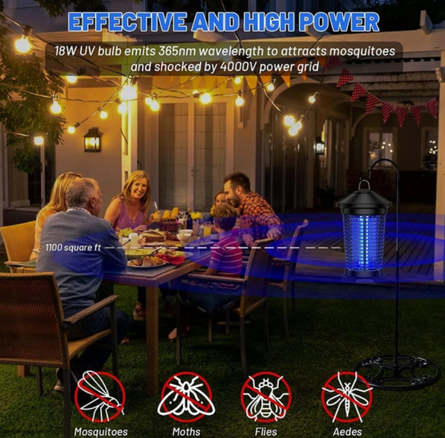 Электрический уничтожитель насекомых 4000V Bug Zapper Jepwe - изображение 5