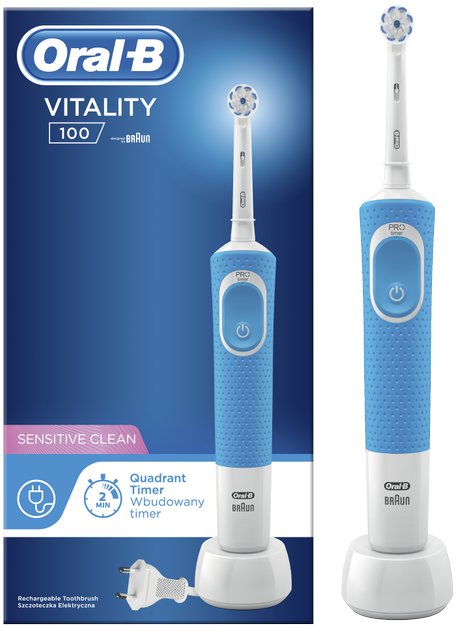 Електрична зубна щітка Oral-B Braun (D100 Vitality Sensi Blue) - зображення 1