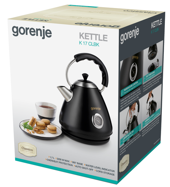 Czajnik elektryczny Gorenje K17CLBK Czarny - obraz 3