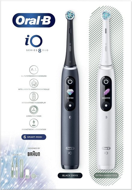 Набір електричних щіток Oral-B (iO8 Duo Black Onyx/White) - зображення 13