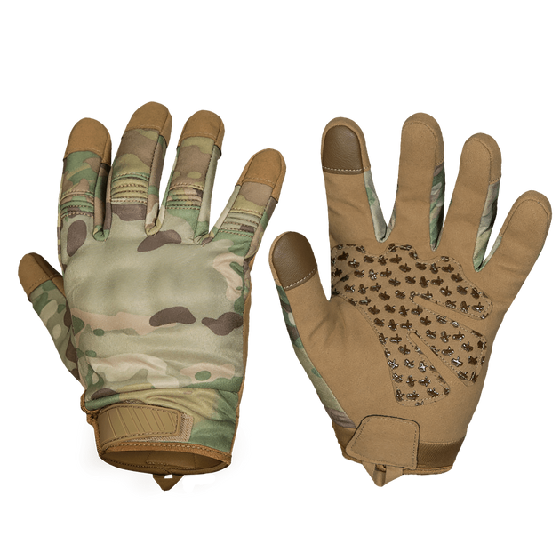 Плотные сенсорные перчатки CamoTec на флисе с усиленными накладками мультикам размер XL - изображение 1
