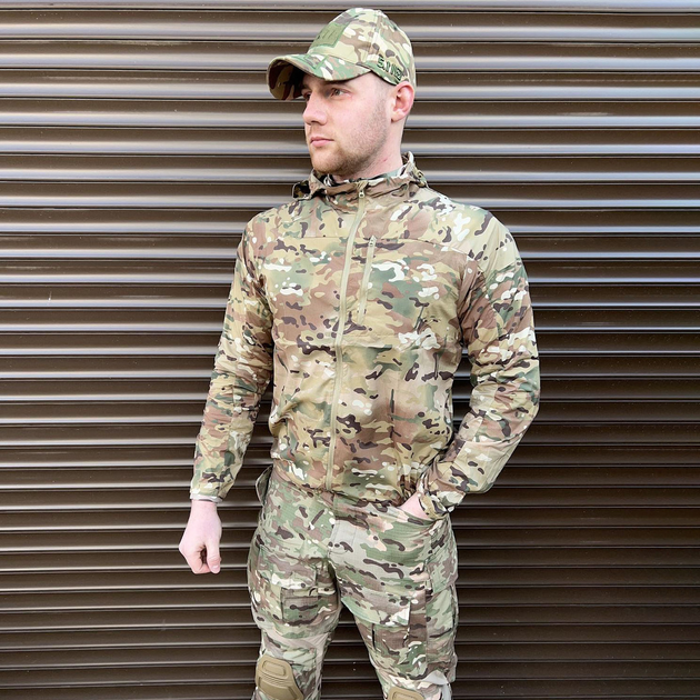 Чоловіча ультралегка Вітровка Tactical Series / Водонепроникна Куртка з капюшоном мультикам розмір S - зображення 1