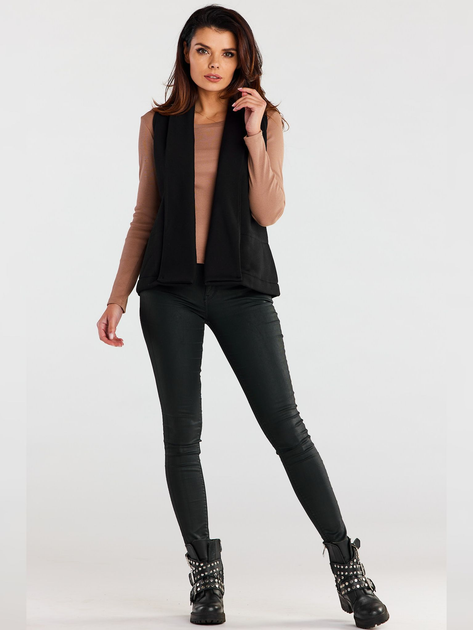 Kamizelka damska elegancka Awama A155 106662 SM Czarna (5902360568532) - obraz 4