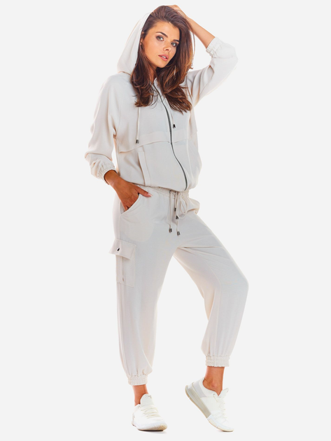 Толстовка на блискавці з капюшоном жіноча Awama A294 106787 S-M Бежева (5902360539853) - зображення 6