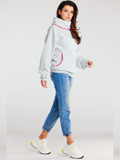 Bluza damska bez kaptura Awama A160 119997 L/XL Szara (5902360595460) - obraz 5
