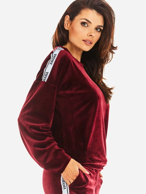 Bluza damska bez kaptura Awama A374 212890 L Bordowa (5902360551152) - obraz 3
