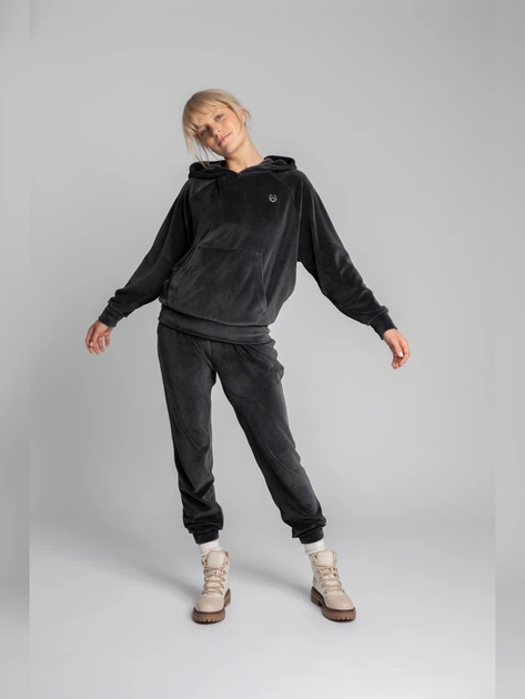 Bluza damska z kapturem LaLupa LA013 381179 2XL-3XL Grafitowa (5903887606998) - obraz 4