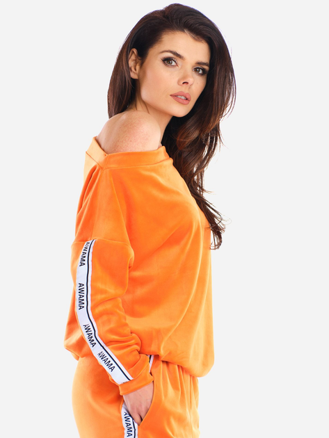 Bluza damska bez kaptura welurowa Awama A408 1132531 L/XL Pomarańczowa (5902360548633) - obraz 3