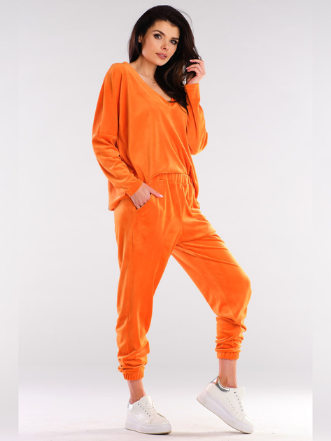 Bluza damska bez kaptura welurowa Awama A417 1132567 One Size Pomarańczowa (5902360554825) - obraz 6
