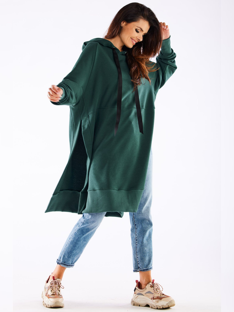 Bluza damska z kapturem oversize Infinite You M279 1220629 One Size Zielony (5902360561380) - obraz 5