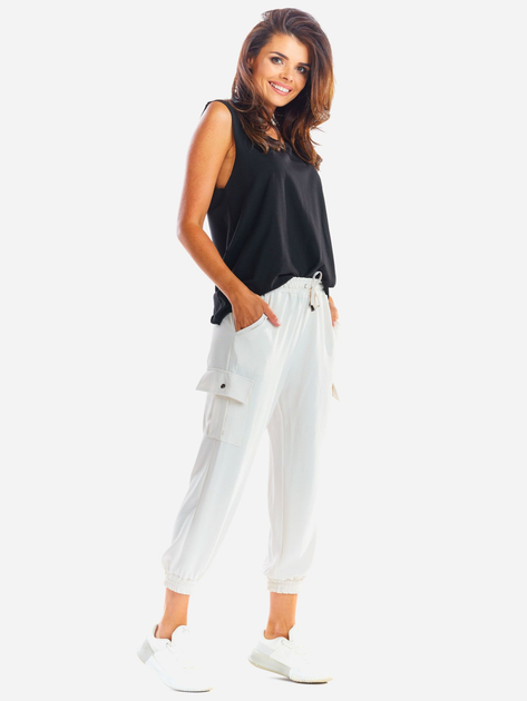 Spodnie dresowe damskie joggery Awama A293 106784 S Beżowe (5902360539730) - obraz 4