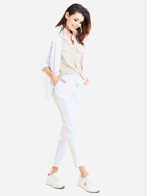 Spodnie slim fit damskie Awama A270 119479 L Białe (5902360536920) - obraz 7