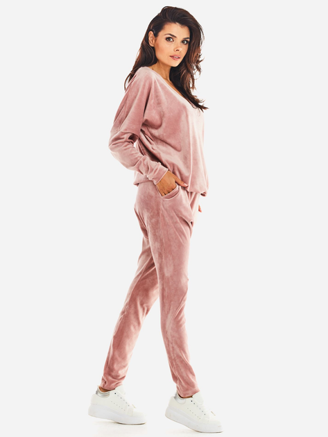 Spodnie dresowe damskie Awama A377 212901 S/M Różowe (5902360551411) - obraz 5