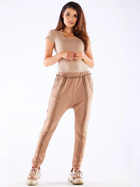 Spodnie dresowe damskie Infinite You M274 1220610 L-XL Beżowe (5902360560970) - obraz 3