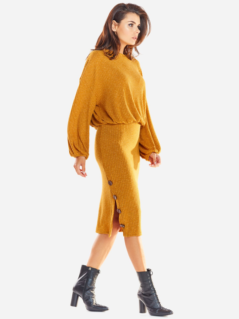 Spódnica ołówkowa damska dzianinowa Awama A317 106863 S Camel (5902360544215) - obraz 5