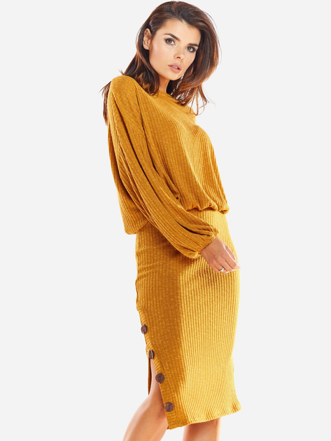 Spódnica ołówkowa damska dzianinowa Awama A317 106863 S Camel (5902360544215) - obraz 6