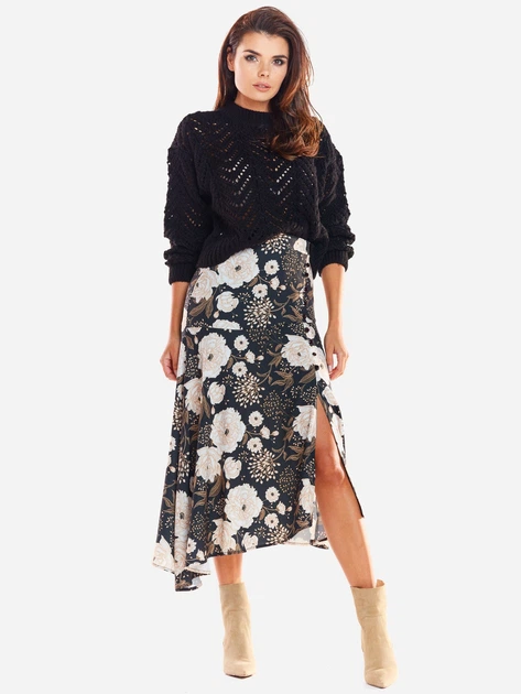 Spódnica trapezowa damska midi Awama A328 106892 XL Brązowa (5902360545144) - obraz 3