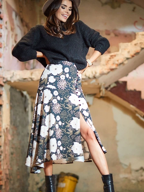 Spódnica trapezowa damska midi Awama A328 106892 XL Brązowa (5902360545144) - obraz 9