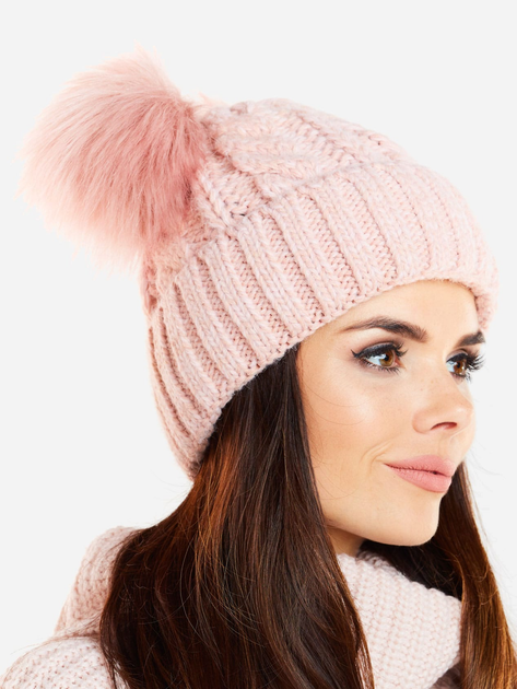 Czapka beany damska Awama CZ01 292298 One Size Różowa (5902360553606) - obraz 1