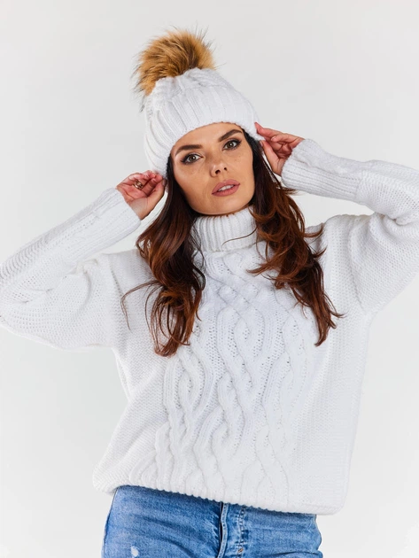 Шапка-біні жіноча Awama A480 1220705 One Size Біла (5902360575776) - зображення 3