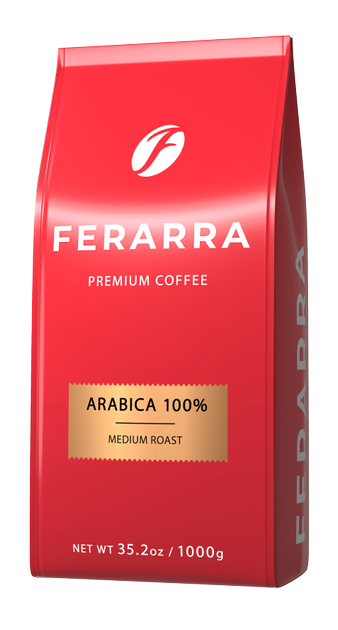 Акция на Кава в зернах Ferarra Caffe 100% Arabica з клапаном 1 кг от Rozetka
