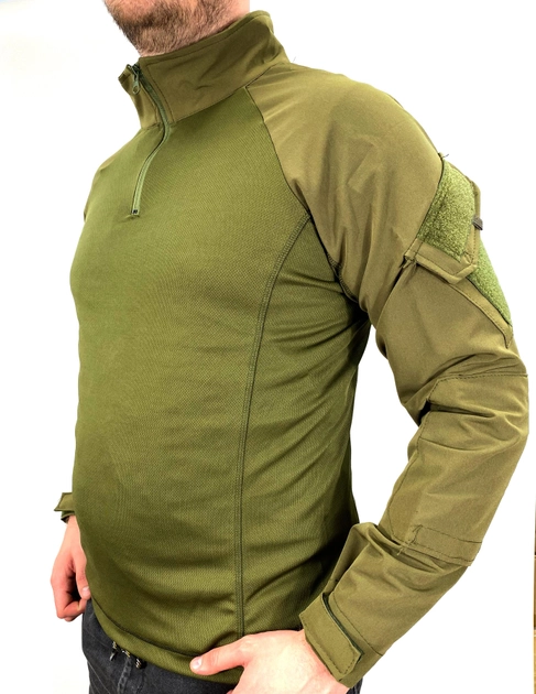 Сорочка чоловіча тактична з довгим рукавом, камуфляжна футболка для військових та армії ЗСУ, Хакі. ХЛ (153.20.0008.XL.HAK) - зображення 1
