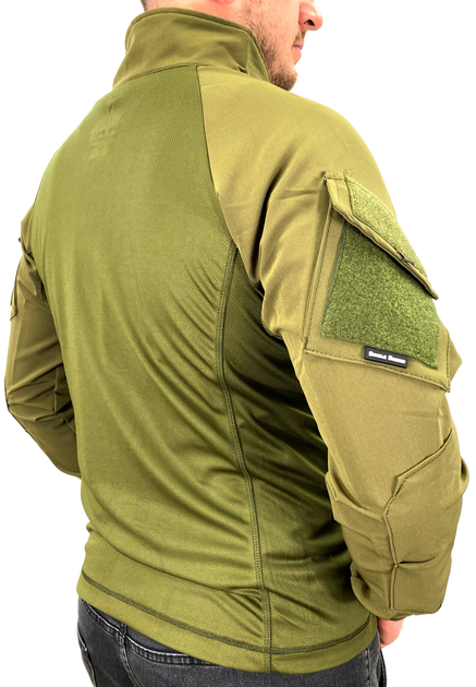 Сорочка чоловіча тактична з довгим рукавом, камуфляжна футболка для військових та армії ЗСУ, Хакі. ХЛ (153.20.0008.XL.HAK) - зображення 2