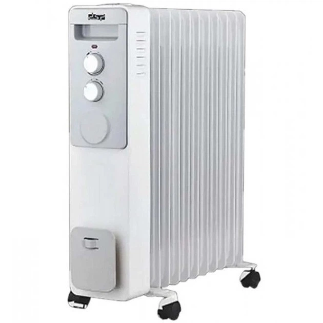 Обігрівач радіаторний побутовий для підлоги DSP KD3022 2500Вт масляний радіатор 11 секцій електрообігрівач, White - зображення 4