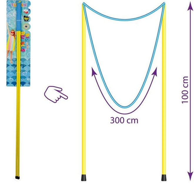 Sznurek do wielkich baniek mydlanych Tuban 100 cm niebieski (5907731336116) - obraz 1