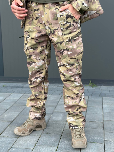 Военная тактическая форма софтшелл (Soft Shell) мультикам, демисезонная теплая форма костюм Мультикам Softshell демисезонная военная форма Multicam L - изображение 2