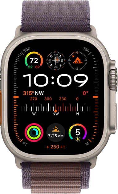 Смарт-годинник Apple Watch Ultra 2 GPS + Cellular 49mm Titanium Case with Indigo Alpine Loop - Small (MRER3) - зображення 2