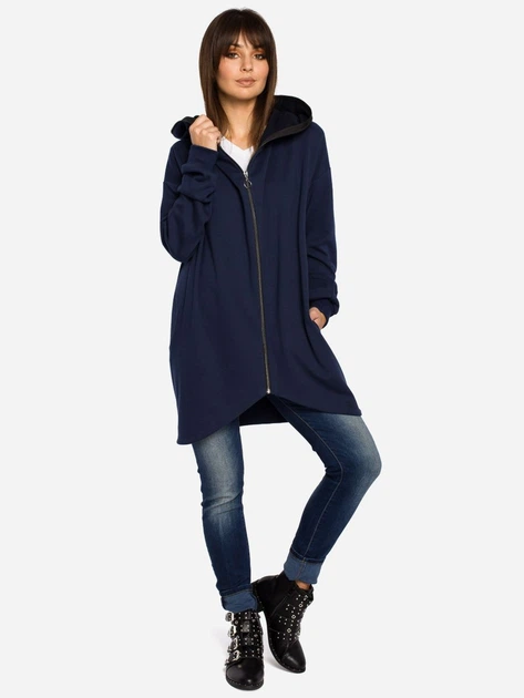Bluza damska rozpinana streetwear długa BeWear B054 86953 2XL-3XL Granatowa (5903068402685) - obraz 3