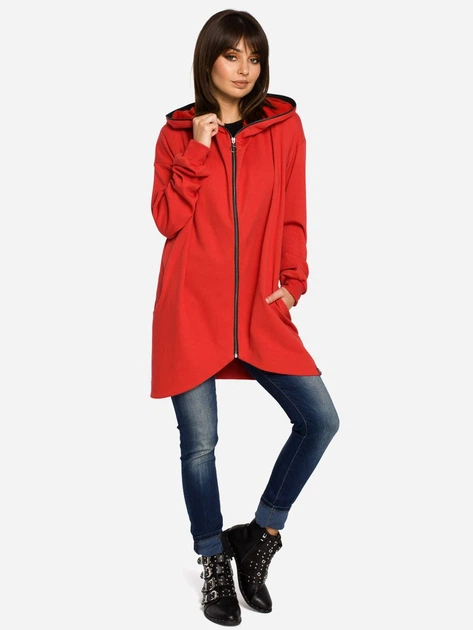 Толстовка на блискавці з капюшоном жіноча BeWear B054 86954 L-XL Червона (5903068402722) - зображення 4