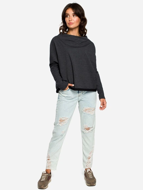 Bluza damska bez kaptura BeWear B094 87114 2XL-3XL Grafitowa (5903068424717) - obraz 3