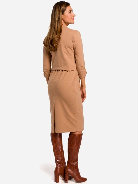 Sukienka trapezowa damska Stylove S194 91113 2XL Cappuccino (5903068447259) - obraz 2