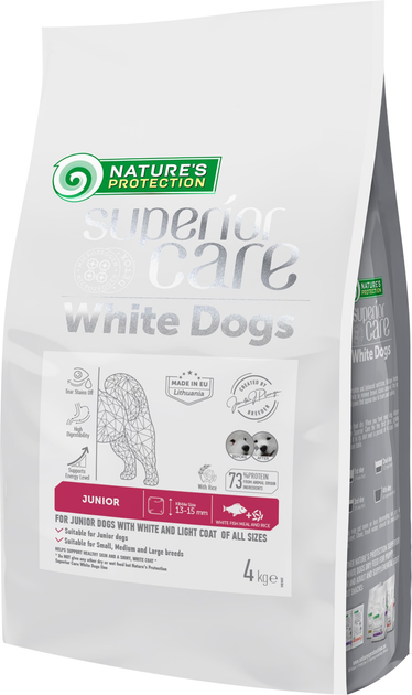 Сухой корм Nature's Protection с белой рыбой для растущих собак всех ...