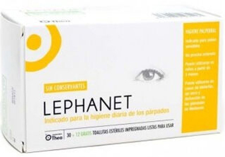 Kosmetyczne chusteczki nawilżane Thea Lephanet Eyelid And Eyelash Hygiene 30+12 szt (8470002461161) - obraz 1