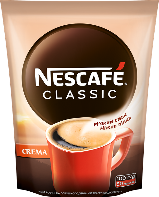 Акція на Кава NESCAFE Classic Crema розчинна 100 г від Rozetka