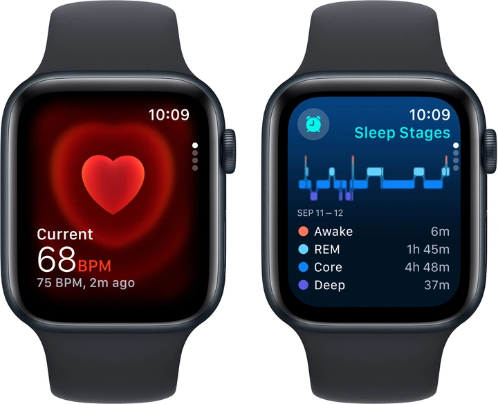 Smartwatch Apple Watch SE (2023) GPS 44mm Midnight Aluminium Case with Midnight Sport Band - M/L (MRE93) - obraz 5