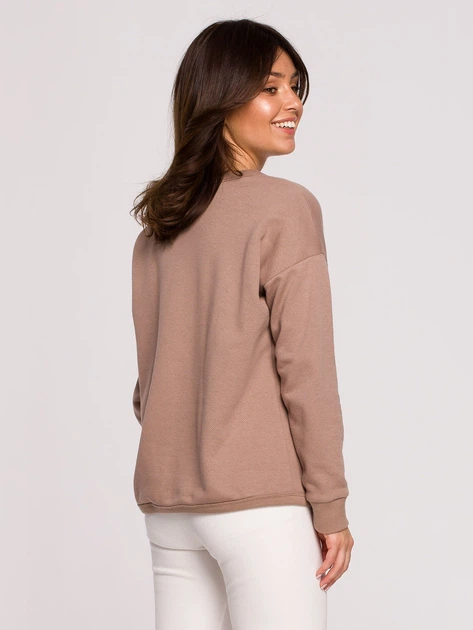 Bluza damska bez kaptura elegancka BeWear B225 1130344 M Cappuccino (5903887655880) - obraz 2