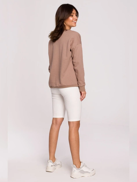 Bluza damska bez kaptura elegancka BeWear B225 1130344 M Cappuccino (5903887655880) - obraz 4