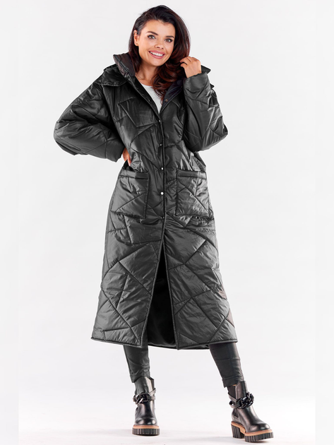 Акція на Куртка демісезонна з капюшоном жіноча Awama A541 1220781 L-XL Black від Rozetka
