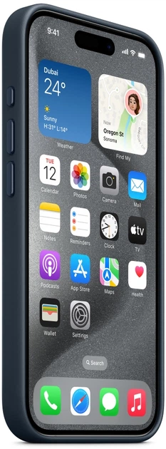 Панель Apple MagSafe FineWoven Case для Apple iPhone 15 Pro Pacific Blue (MT4Q3) - зображення 6