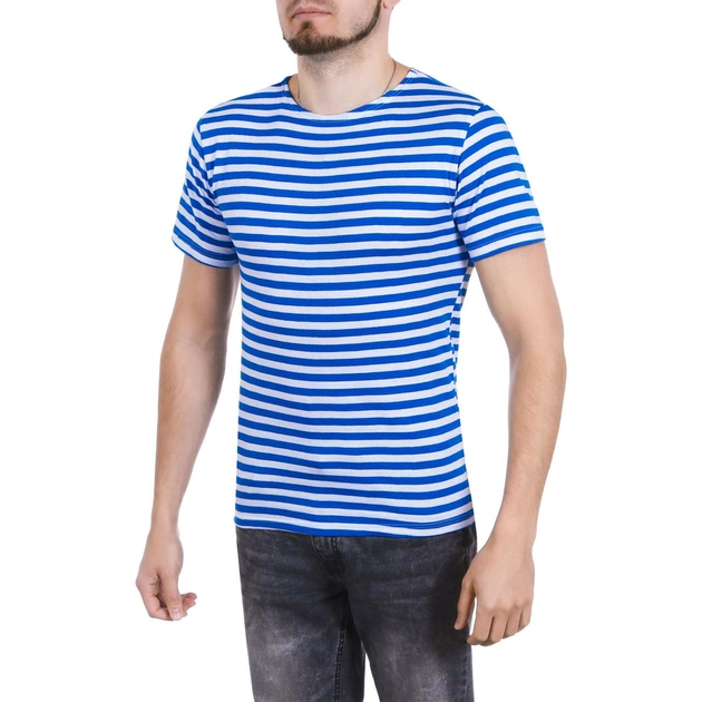 Тельняшка-футболка вязаная (голубая полоса, десантная) 62 - изображение 1